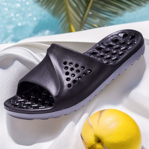 Cross-border double density integrated men's and women's sandals and slippers summer home shoes bathroom leaking extra large size shoes manufacturers wholesale