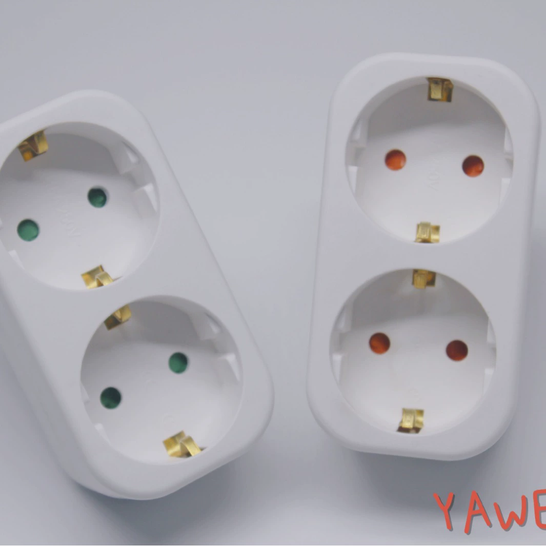 Yaweide bid two -hole/two plug -in plug -in band -guaranteed Russian Schuko two -turn plug plug plug