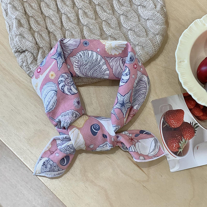 Bufandas de seda de algodón y lino correa de cabello pequeña toalla cuadrada para mujeres primavera y otoño nueva moda coreana bufandas calientes de cuello bufandas