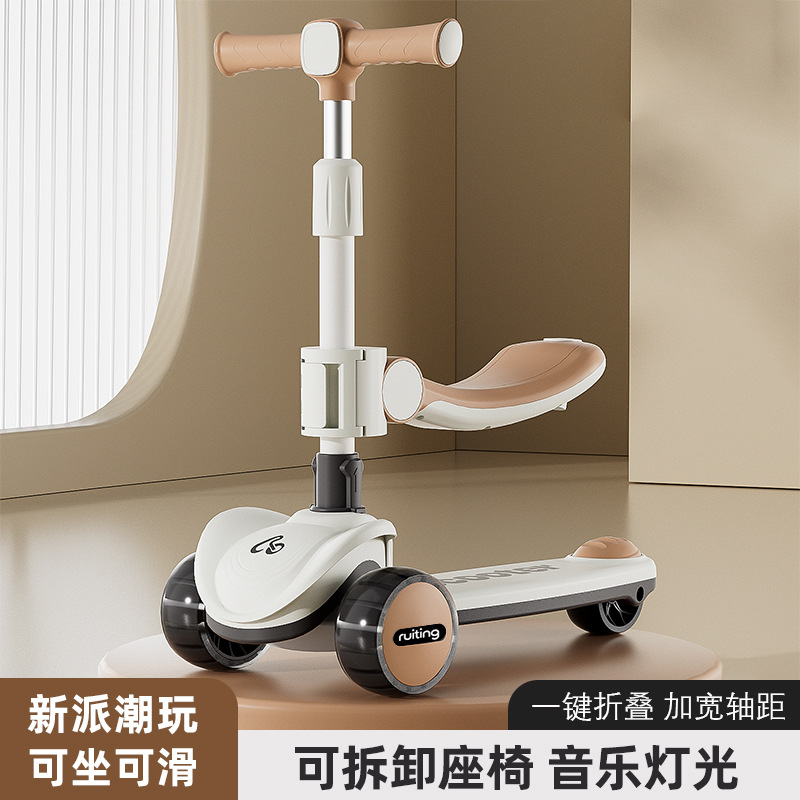 Scooter para niños de 1 - 10 años de edad para niños 3 - en - 1 patina patina patina puede montar scooter flash