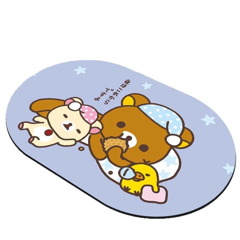 Tapis de bain en terre de diatomée rilakkuma absorbant séchage_voghion.com