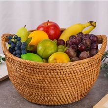 水果盘藤编越南收纳筐家用客厅零食杂物糖果篮创意水果篮子干果盒