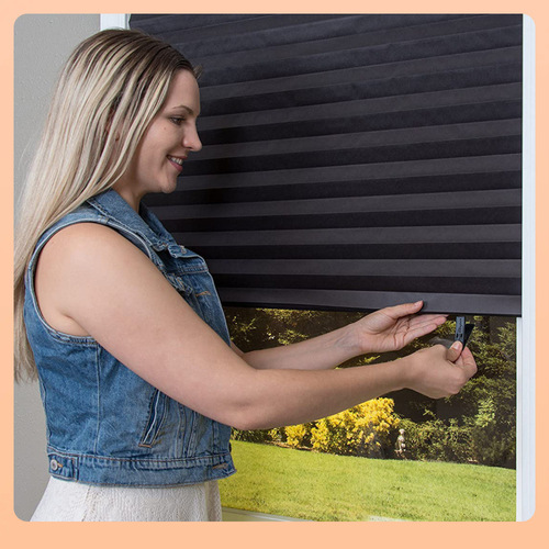 Hole Punch Sun Protection Disposable Non-woven Light Blocking Cross-border Pleated Self-adhesive Curtain Light Blocking Window Curtain Window Cover Paper W18