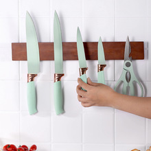 实木磁力刀架厨房磁吸刀座壁挂式免打孔上墙刀具置物架刀条