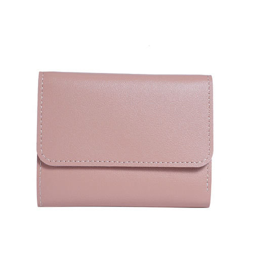 Minimalist Short Women's Wallet Student Ticket Clip Multifunction Card Holder Coin Purse Three-Time Discount Ultra-Thin Smooth Wallet