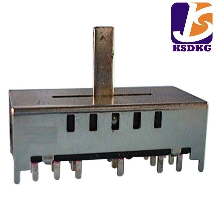 立式5档拨动开关 4P5T直拨滑动开关 4极5档拨码开关行程4柄长2-10