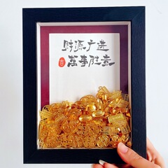 Wooden picture frame ornament hollow 3D 2cm handmade DIY treasure fortune frame framework Jin Jin Dou Jin creative display stand