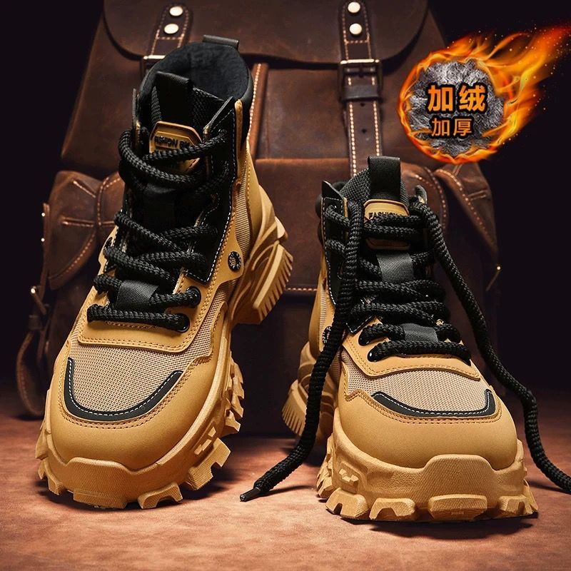 Zapatos de invierno para hombres, botas de nieve deportivas casuales, zapatos de algodón impermeables a prueba de frío y cálidos.