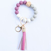Keychain, food silicone, beaded bracelet with tassels, new collection, suitable for import