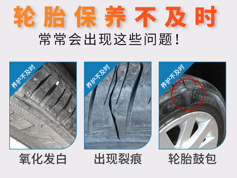 Kasibo Tire Foam Brightener Anti-Aging Protection Brightening and Blackening Maintenance Durable Cleaning Agent Long-Lasting Shine