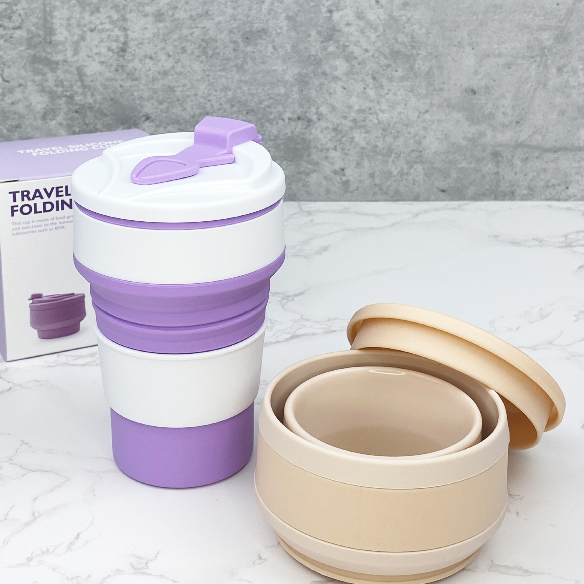 Taza de agua plegable de silicona acampar al aire libre portátil plegable taza de café taza de acompañamiento apariencia aislamiento taza deportiva de viaje