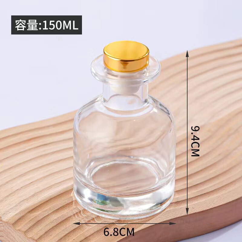 现货ins无火香薰瓶卡口香薰瓶透明大肚无火藤条扩香玻璃香薰瓶子|undefined