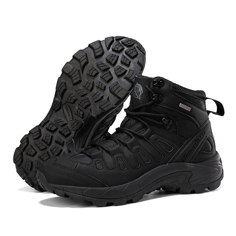 Zapatos de montaña al aire libre de explosión transfronteriza, zapatos de montaña antideslizantes y resistentes al desgaste para hombres, zapatos de montaña de crucero, amortiguación ligera y transpirable