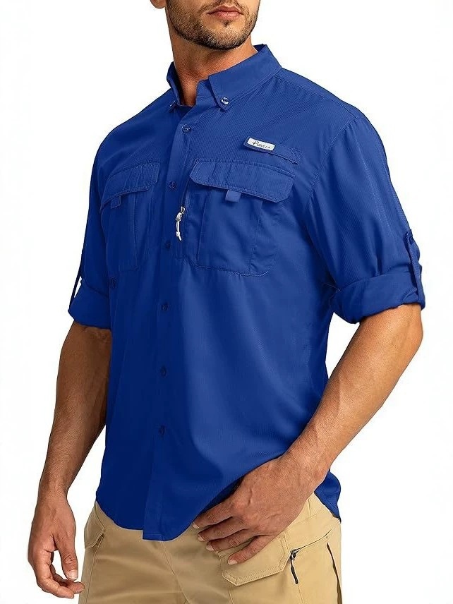 Camisa masculina manga comprida secagem rápida proteção uv_voghion.com