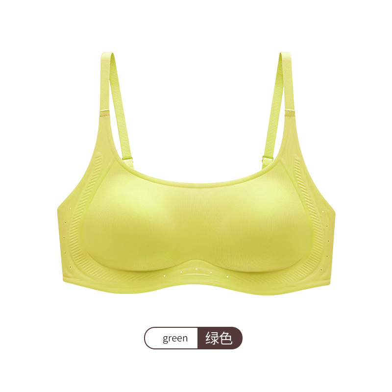 GD15 ropa interior de soporte suave damas ligera sin marcas sin anillo de acero sujetador se reúne contra la caída de la parte superior sujetador de copa fija