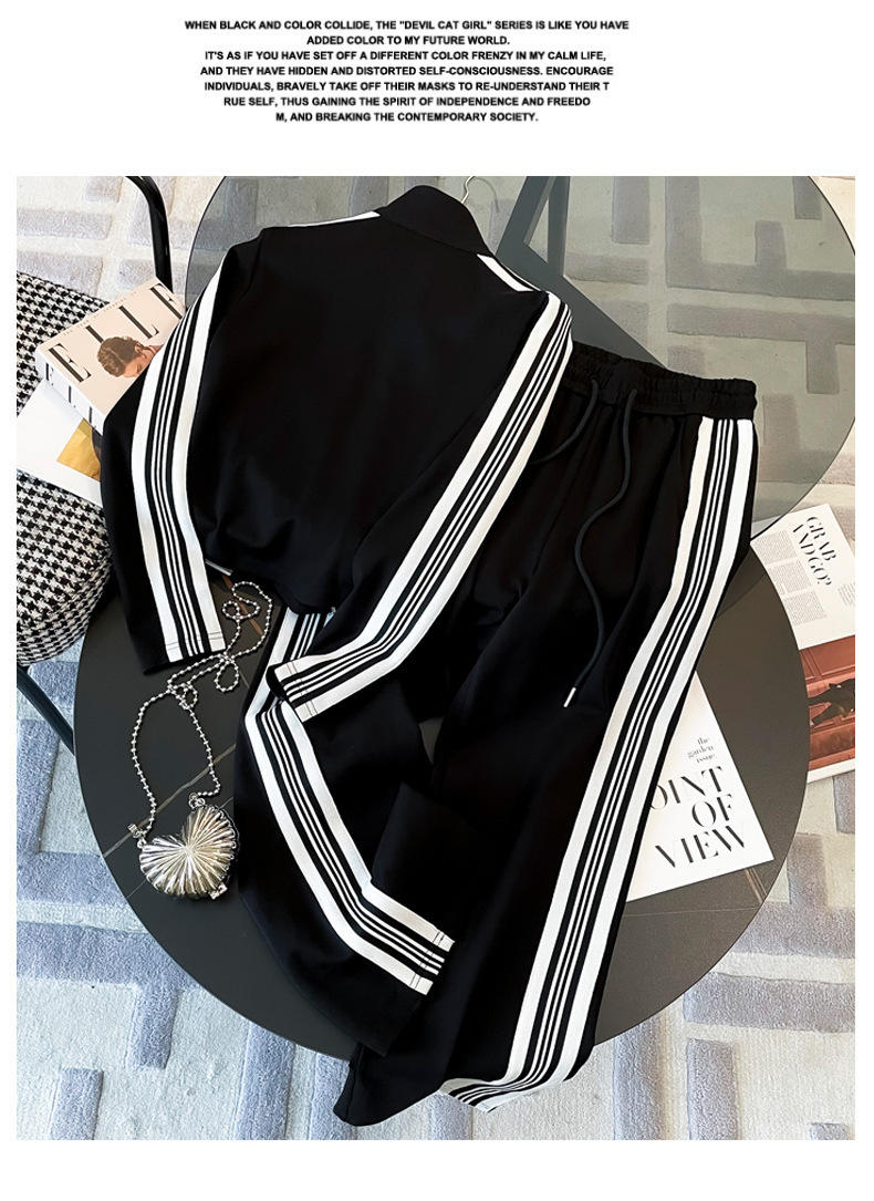 ng2510292 Cross-border Sports Leisure Women's Set: Silicone Triangle White Printed Sweatshirt And Wide-leg Pants, Popular_ecoleips.com