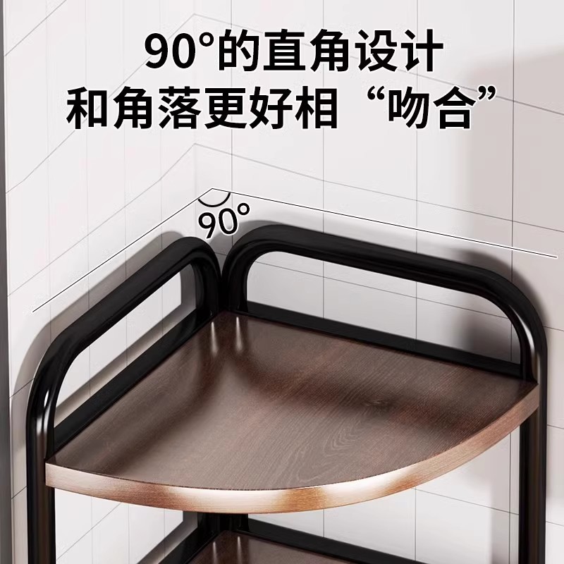 Estante de esquina de cocina estante de esquina de piso triángulo de esquina de pared doméstica estante de almacenamiento de condimentos estante de condimentos multicapa