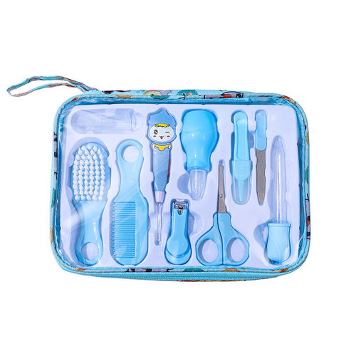 10-piece baby nail care set, ear spoon nail clip set, infant nail file comb brush care