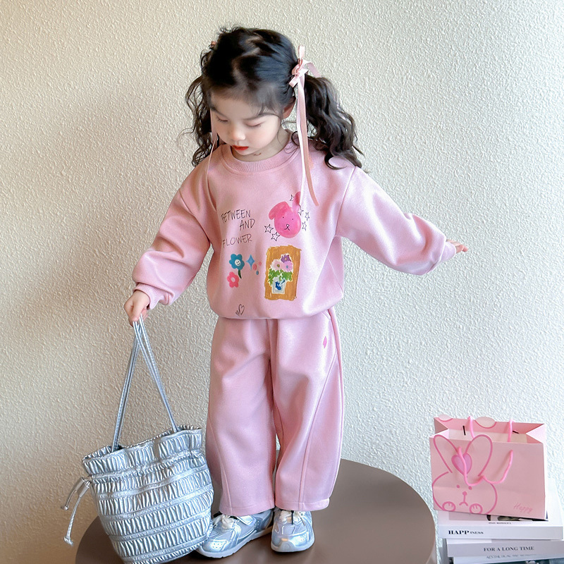 女童套装春装2025新款儿童卫衣洋气韩版女宝宝春秋衣服休闲两件套|undefined