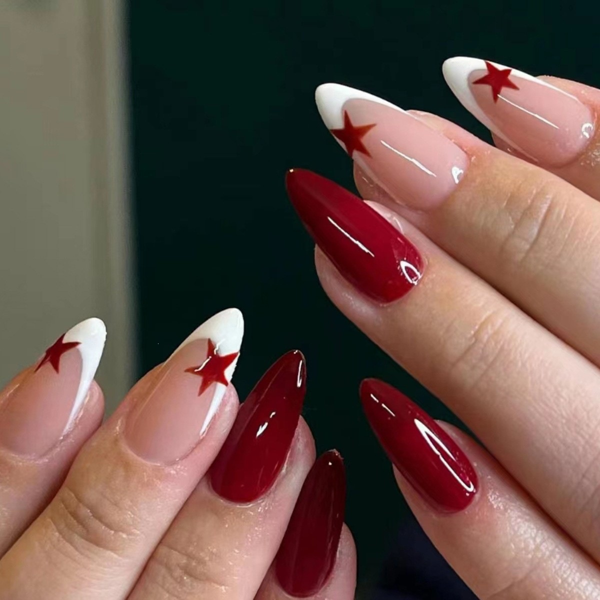 Unas de almendras simples blanqueadoras de uñas para mujeres que usan piezas de uñas de alta calidad, colección de manicuras hechas a mano, Europa y América al por mayor