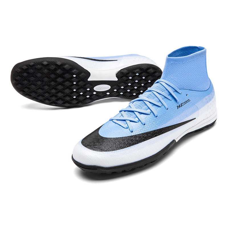 Zapatillas de Fútbol de Cuello Alto para Niños 17 de TPU y Malla para Césped Artificial