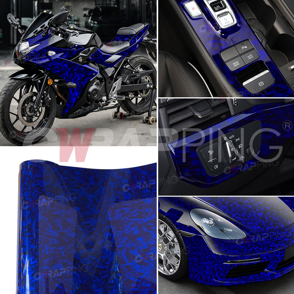 Pet Forged Carbon Fiber Car Wrap Film, Color Changing Film, Glossy and Matte Interior, Rearview Mirror, Motorcycle Trunk Sticker