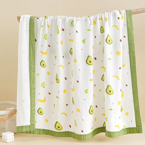 Factory wholesale baby bamboo cotton swaddle four-layer gauze bath towel combed cotton edging children's blanket baby towel blanket quilt
