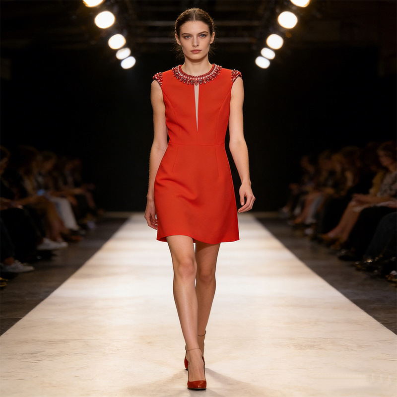 In Stock 2026 Spring/Summer New European and American Celebrity Fashion Heavy Beaded and Rhinestone-Embellished Dress, Tank Dress, Mini Dress