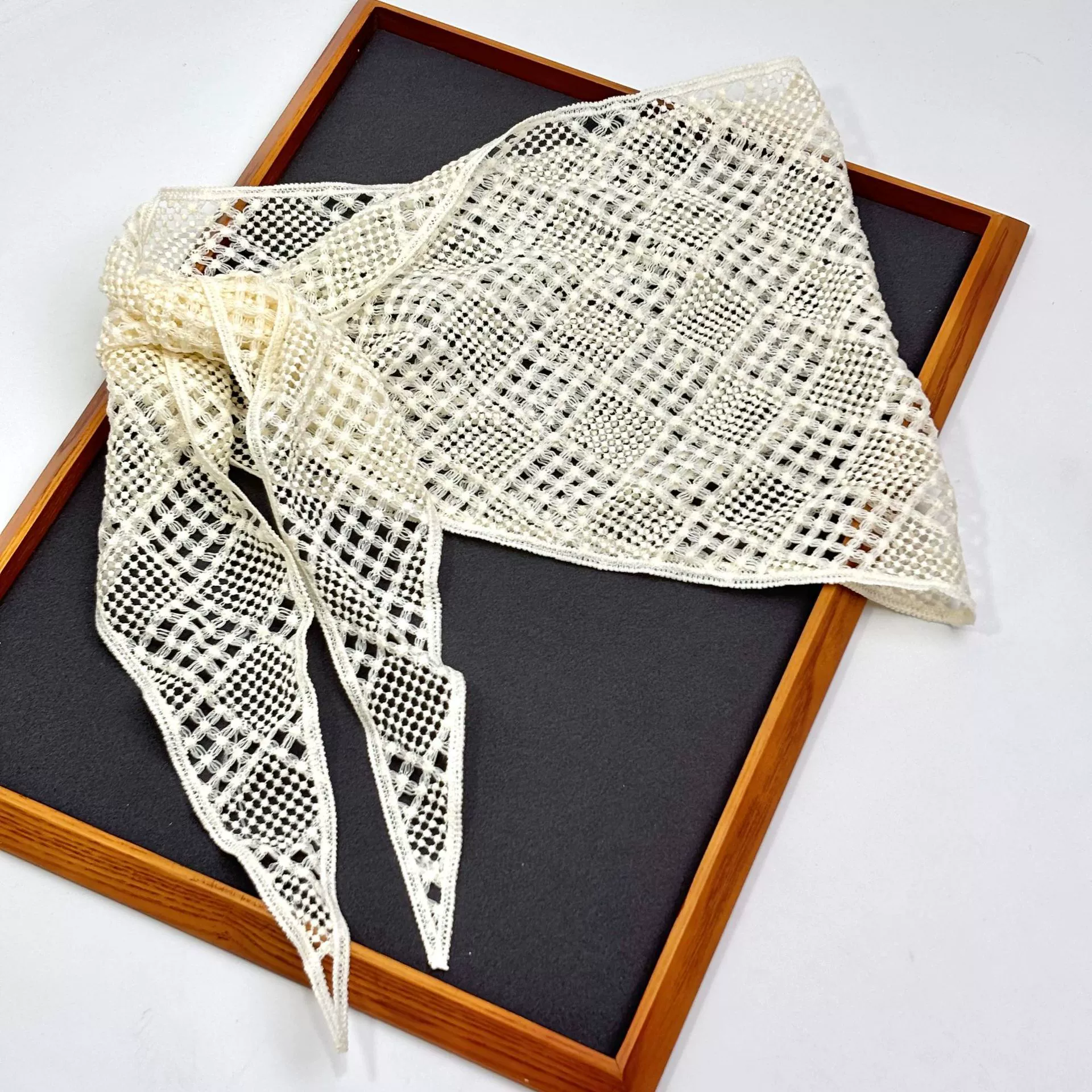 Кружевное ретро кружевное треугольное полотенце шаль тюрбан пукает занавес с юбкой