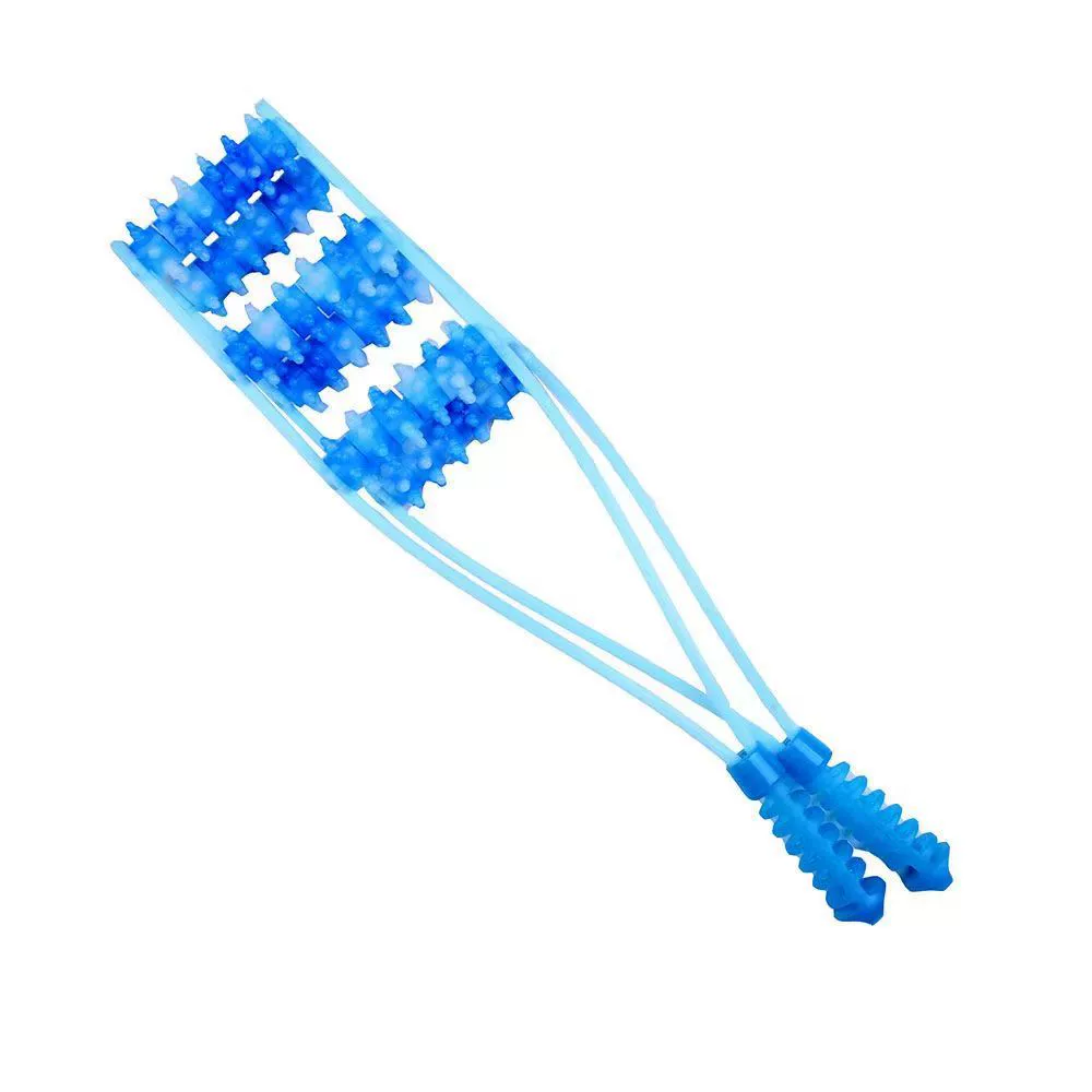 Back massage roller bar, 50 cm, multi-wheel 2–6 rows, green/yellow/blue