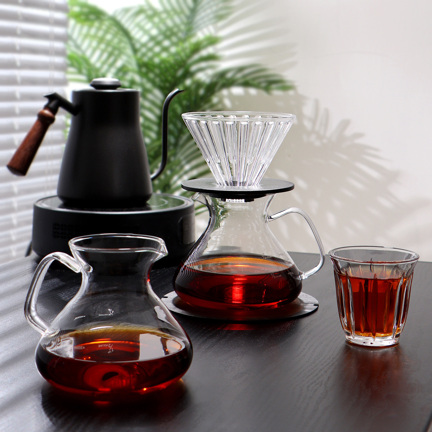 Manual para compartir cafetera de café S cintura creativa cafetera de vidrio para compartir el conjunto de cafetera V60 conjunto de tazas de filtro de café