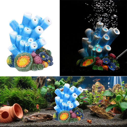 Fish tank oxygenation landscaping decoration aquarium oxygenation tube simulated volcanic scenery decoration resin decoration oxygen tube