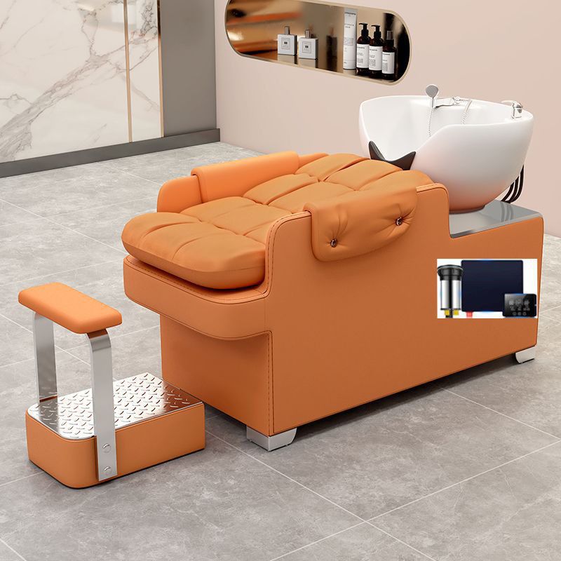 Cama de champú de celebridades de Internet, peluquería de alta gama, cama de champú semi-reclinada, peluquería, peluquería, cama de champú de lavado de cerámica especial