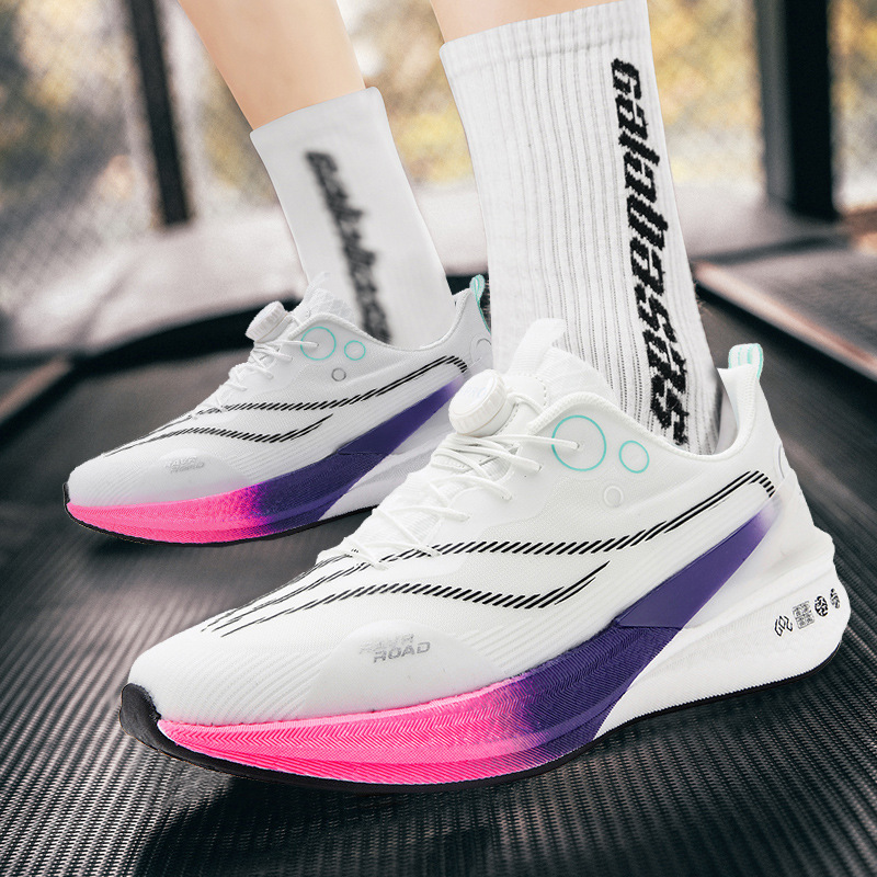 Nuevo conejo rojo 8pro botón giratorio zapatos de carrera para hombres de verano estudiantes deportivos profesionales almohadilla de carbono zapatos de carrera