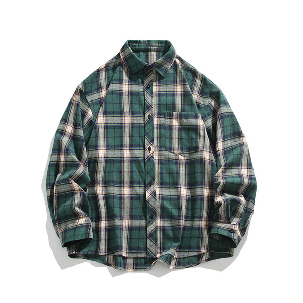 Japanese flannel demi-season trend retro shirt
