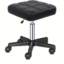 方形带轮旋转凳聚氨酯皮革高度可调节适用于水疗沙龙滑轮简约转椅