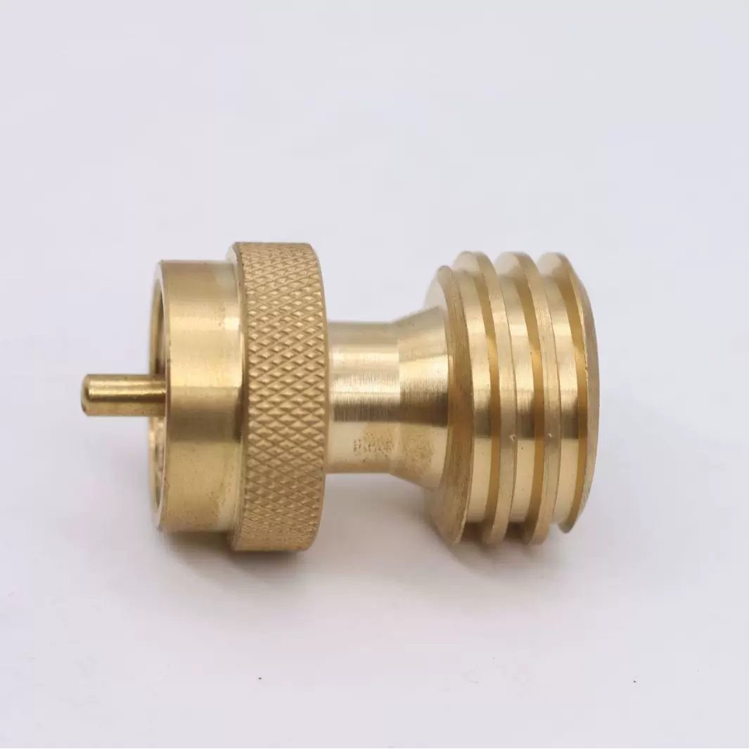 丙烷气罐黄铜转换接头 减压阀适配铜接头 1磅气罐转换接头
