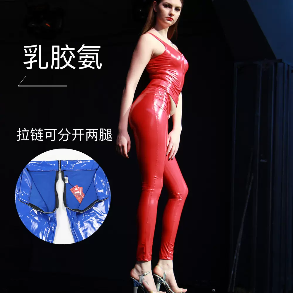 魅色流行免脱紧身PU皮裤GK12女低腰性感夜店舞台歌手酷亮裤小脚裤