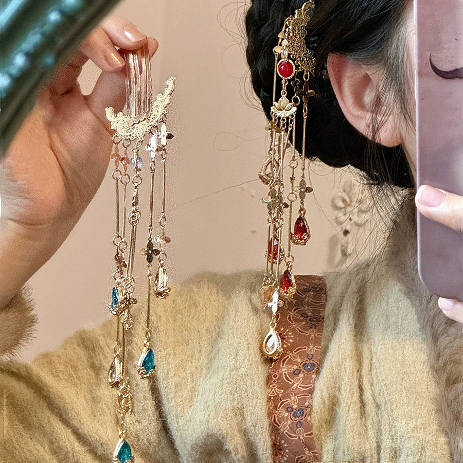 Hanfu древний стиль, китайский элемент, заколка для волос, древний стиль, классический аксессуар для волос, древний аксессуар для костюма, аксессуар для волос из сплава, заколка для волос в дворцовом стиле.