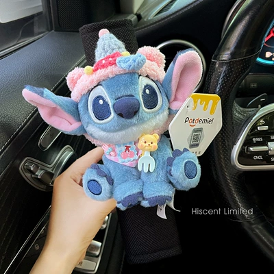 Authentic Lilo and Stitch: Sürətlər qutusu və əl tormozu başlıqları - shoulder-pads-30-black-linen-genuine-squatting-stitch-pink-pig-hat-pink-butter-bib