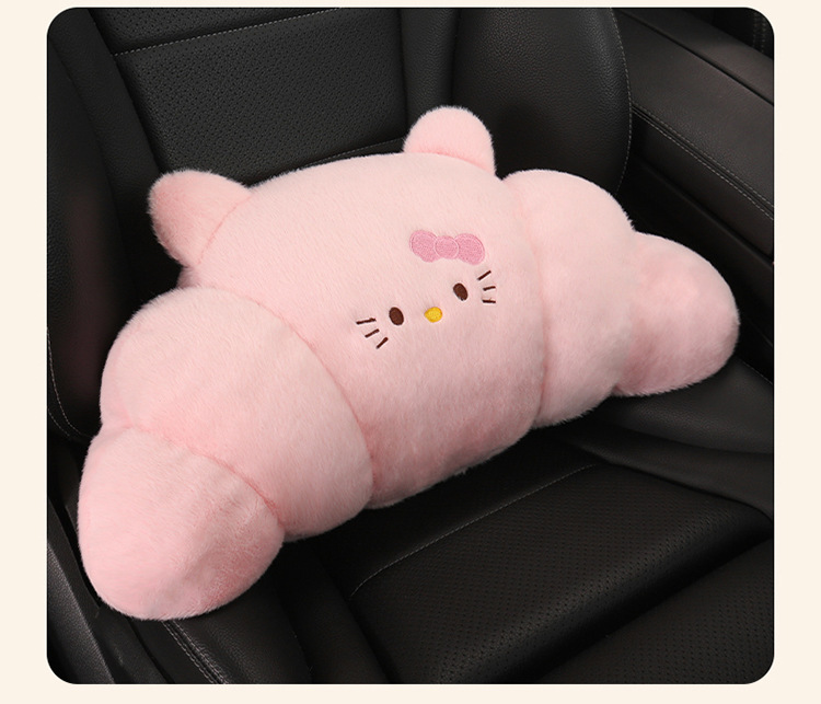 Plush Car Headrest Pillow, Neck Pillow, Cute Cushion, Car Seat Cushion, Cartoon Quirky Croissant Muscle Kt