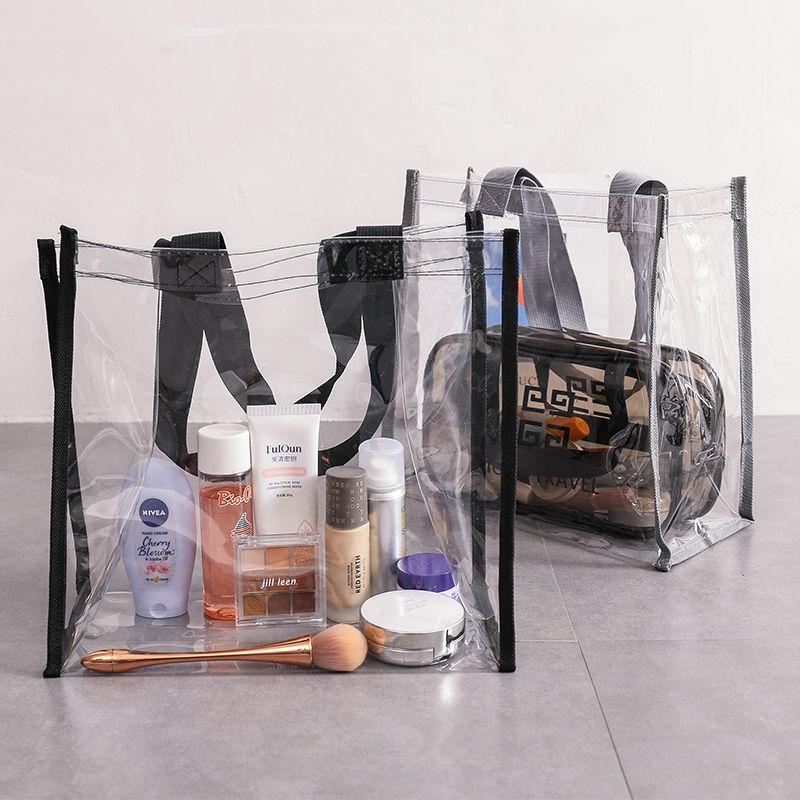 透明PVC手提袋 网红PVC手提袋 透明PVC礼品袋 透明沙滩袋购物袋