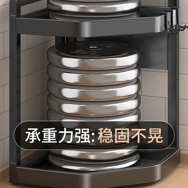 源工場厨房物置棚コーナー多機能三角テーブル調味料収納棚壁角調味料棚|undefined