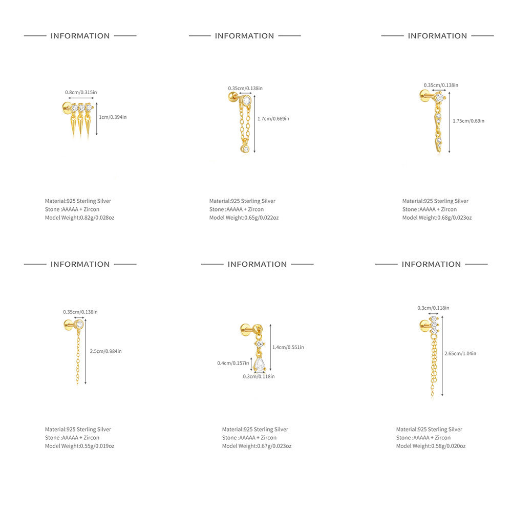 1g Weight 925 Sterling Silver Ear Needle Material 18K Gold Plated Plating Material Drop Earrings, Ear Studs Classification 1 Piece Quantity Holiday, Daily Occasion 925 Sterling Silver Material Geometric Pattern All Seasons Season Women's Gender Classic Style, Commute Style 1 Piece 18K Gold Plated 925 Sterling Silver 925 Sterling Silver Earrings Geometric Drop Earrings Ear Studs 1