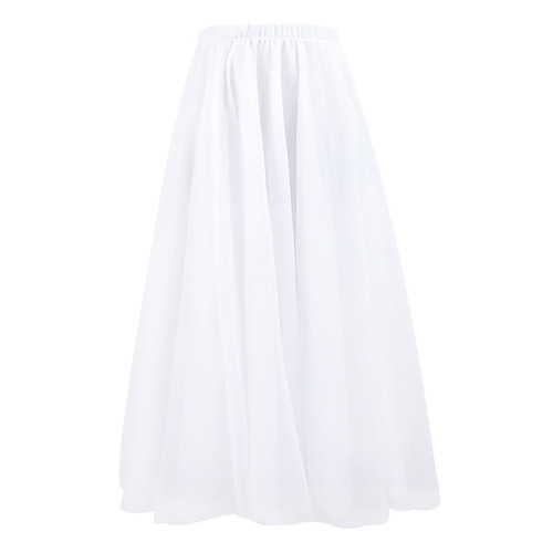 Adult tutu skirt gauze skirt teacher mesh dance skirt white mid-length adult practice skirt long skirt