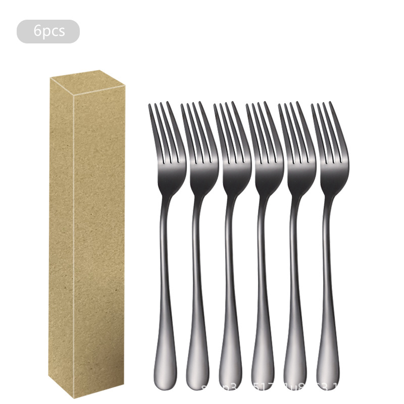 1010 Acero inoxidable 6 paquetes Cuchillo de mesa Cuchillo de carne Cuchara de comida occidental Cuchara Cuchara de postre Juego de vajilla de alta gama para hotel