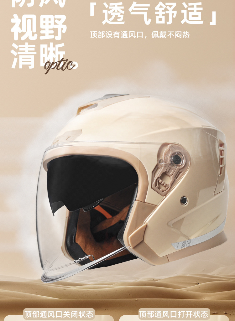 New National Standard Certified Electric Battery Motorcycle Helmet for Men and Women, All-Season Winter Riding Half Helmet Safety Helmet
