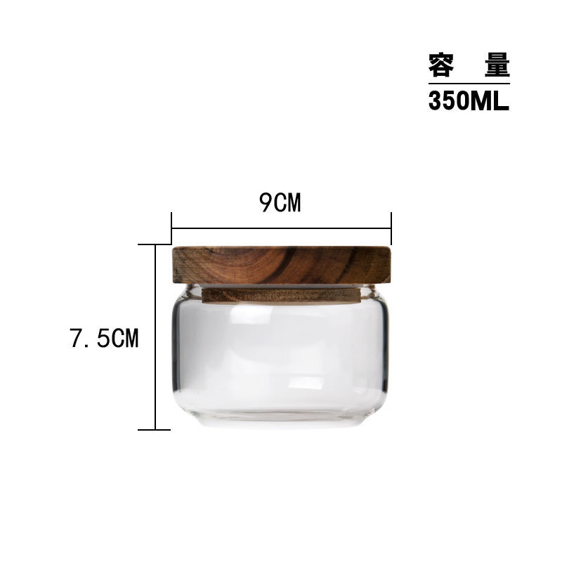 クロスボーダー直供木蓋ガラス密封貯蔵タンク高ホウ素シリコン食品ガラス密封缶キッチン密封食品缶|undefined