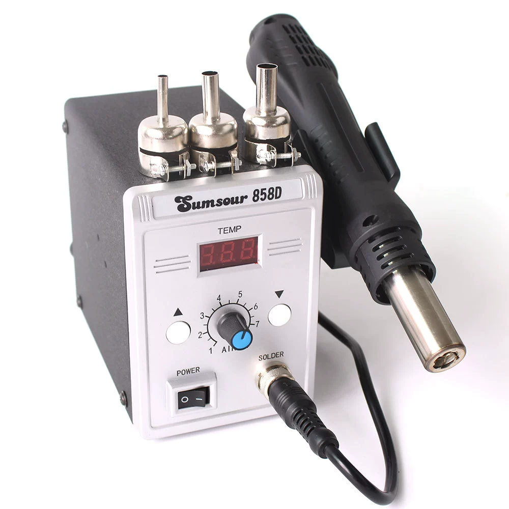 Новый продукт 858D с hot air gun сварочная платформа с умной микросхемой материнской платы, ремонт мобильного телефона, стол сварки горячим воздухом