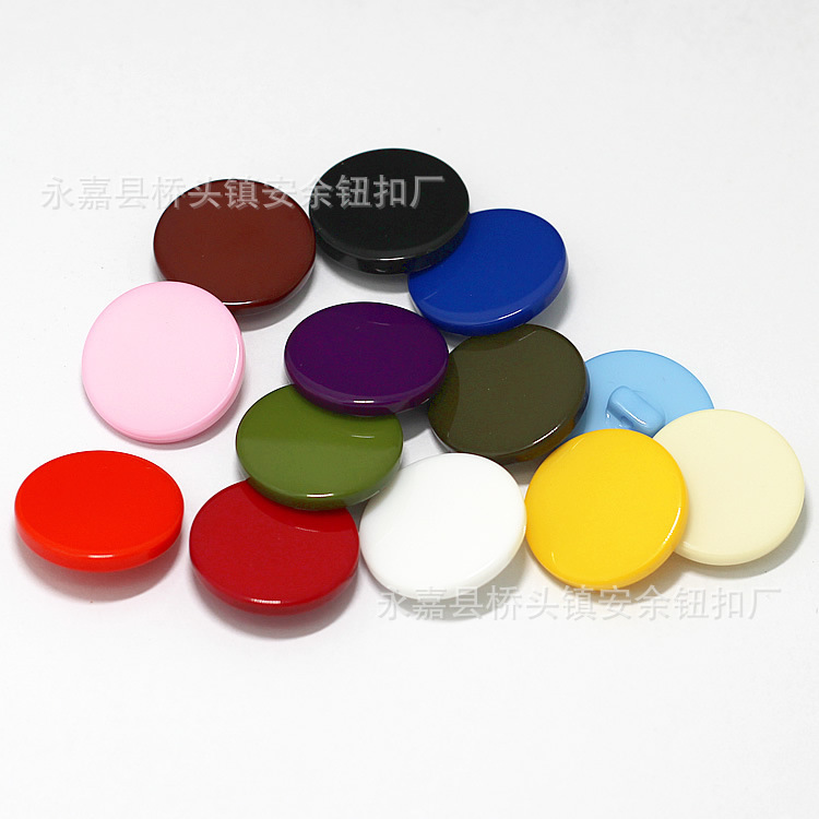 Red Flat Glitch High Foot Round Resin Buckle Shirt Buckle Black Coat Hand Sewing Buckle Sweater Buckle Button Button